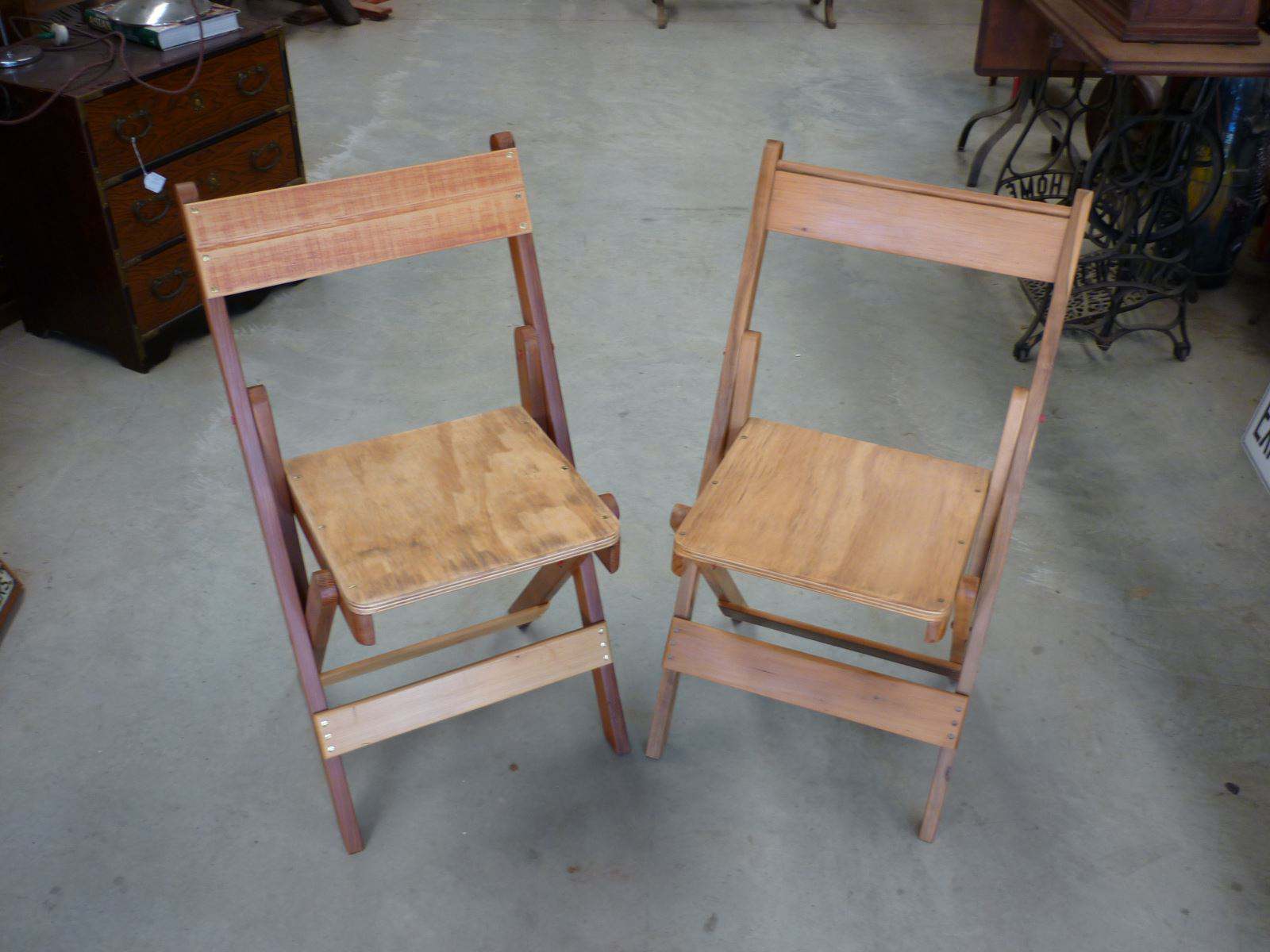 Folding Chairs Kauri Pine & Cedar. Manufactured in our Workshop, from Off-Cuts