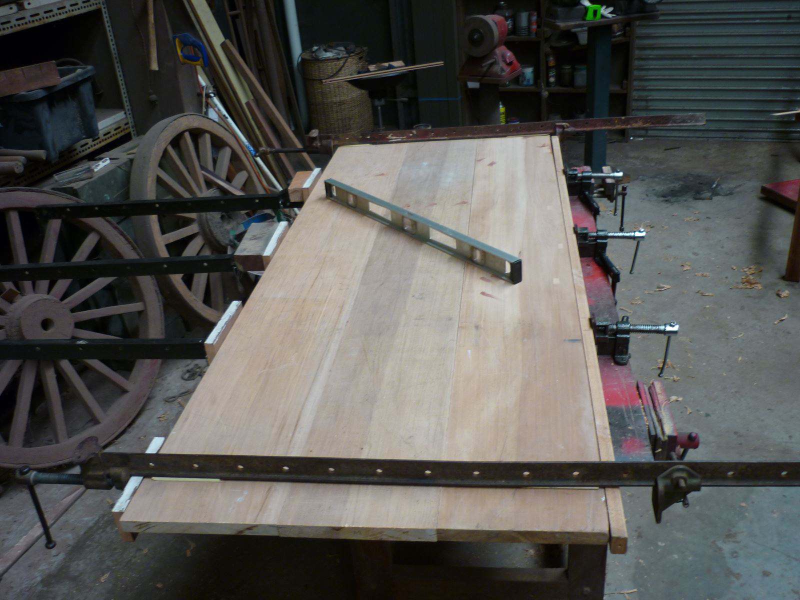 HRA Workshop. Manufacture Kauri Pine Table Top